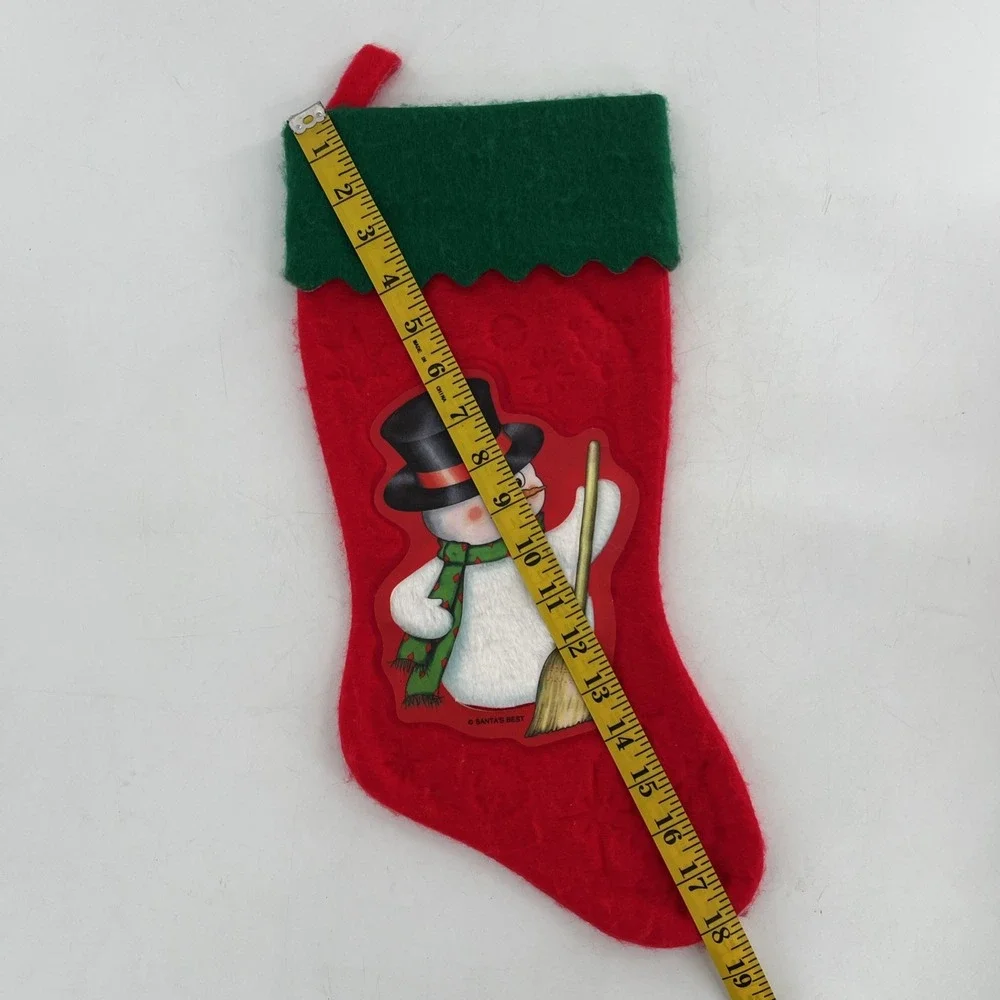 7 Felt 80s Christmas Stockings Morehead Santas Best Puppy Kitten Snowman Teddy‎